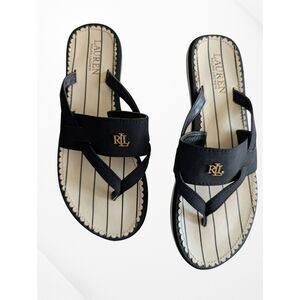 Lauren Ralph Lauren Women’s Rosalind Thong Sandals Black – Sz 8.5